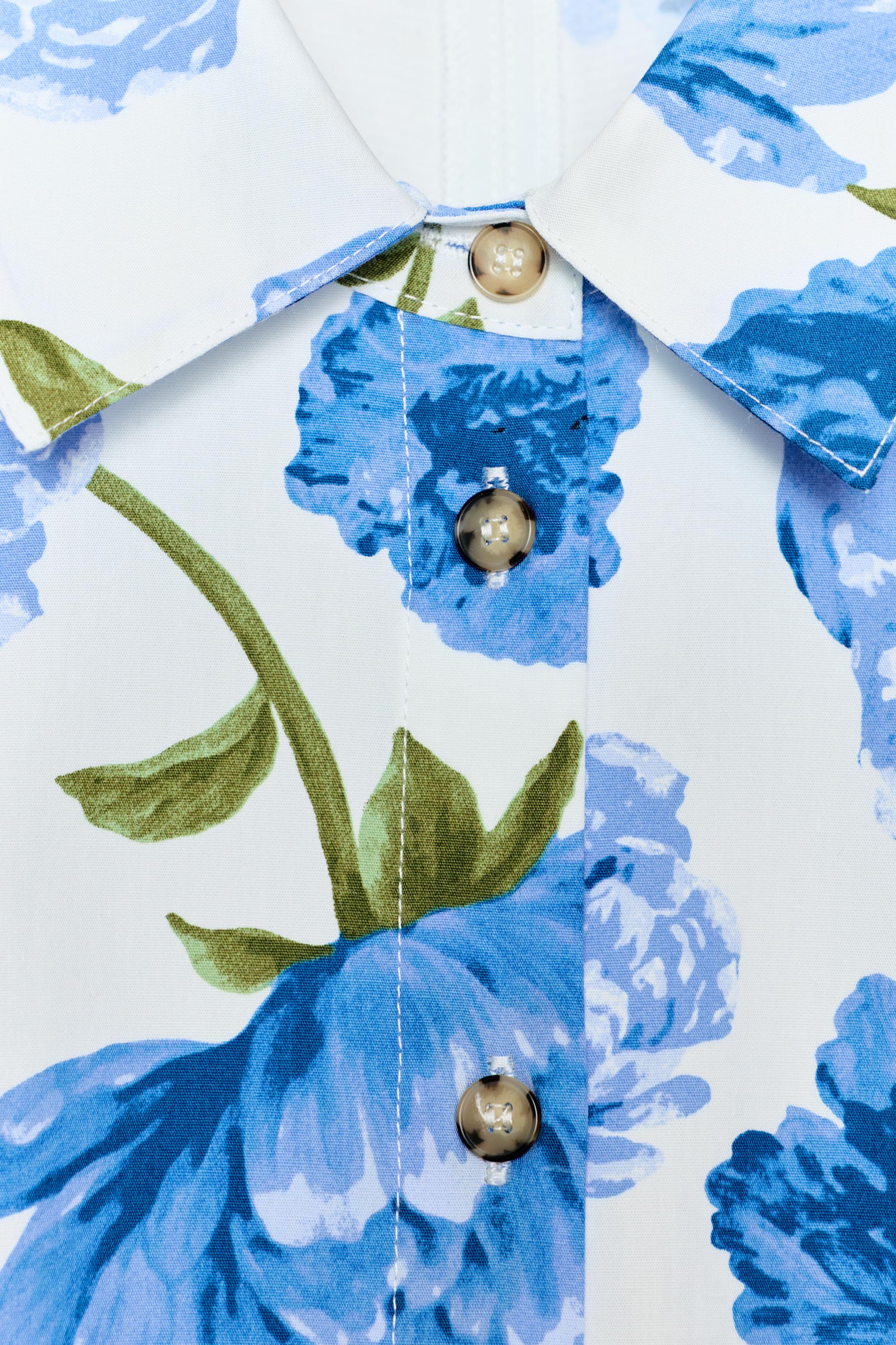 CHEMISE EN POPELINE À IMPRIMÉ FLORAL